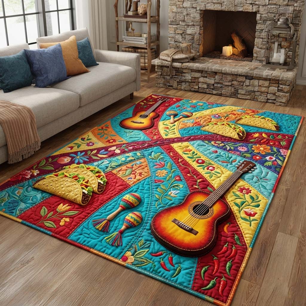 Fiesta Serenade Area Rug - Non-Slip Washable 3D Print Rug for Living Room & BedroomTVC2108418