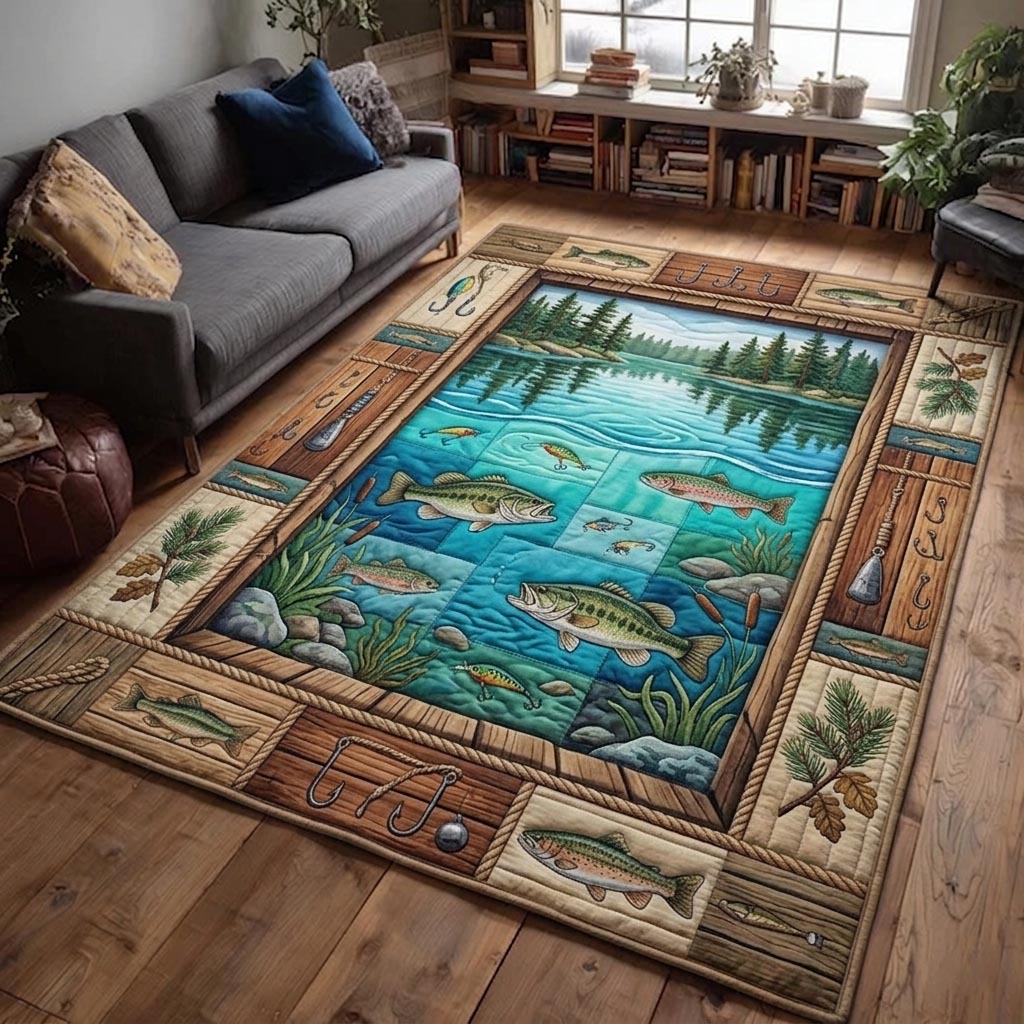 Fishing Life Area Rug - Non-Slip Washable 3D Print Rug for Living Room & BedroomTVC2108418