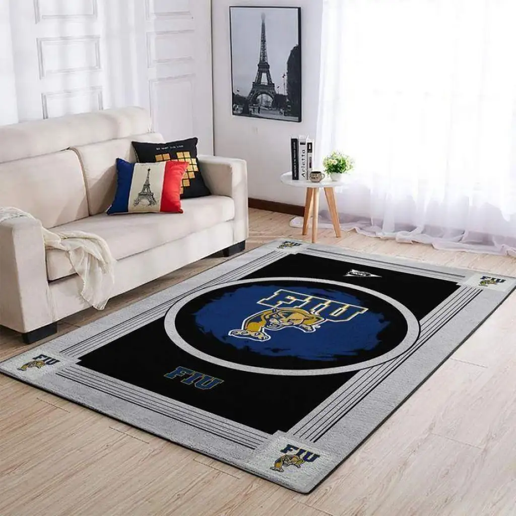 FIU Panthers Area Rug Perfect for Living Room Decor Black and Blue