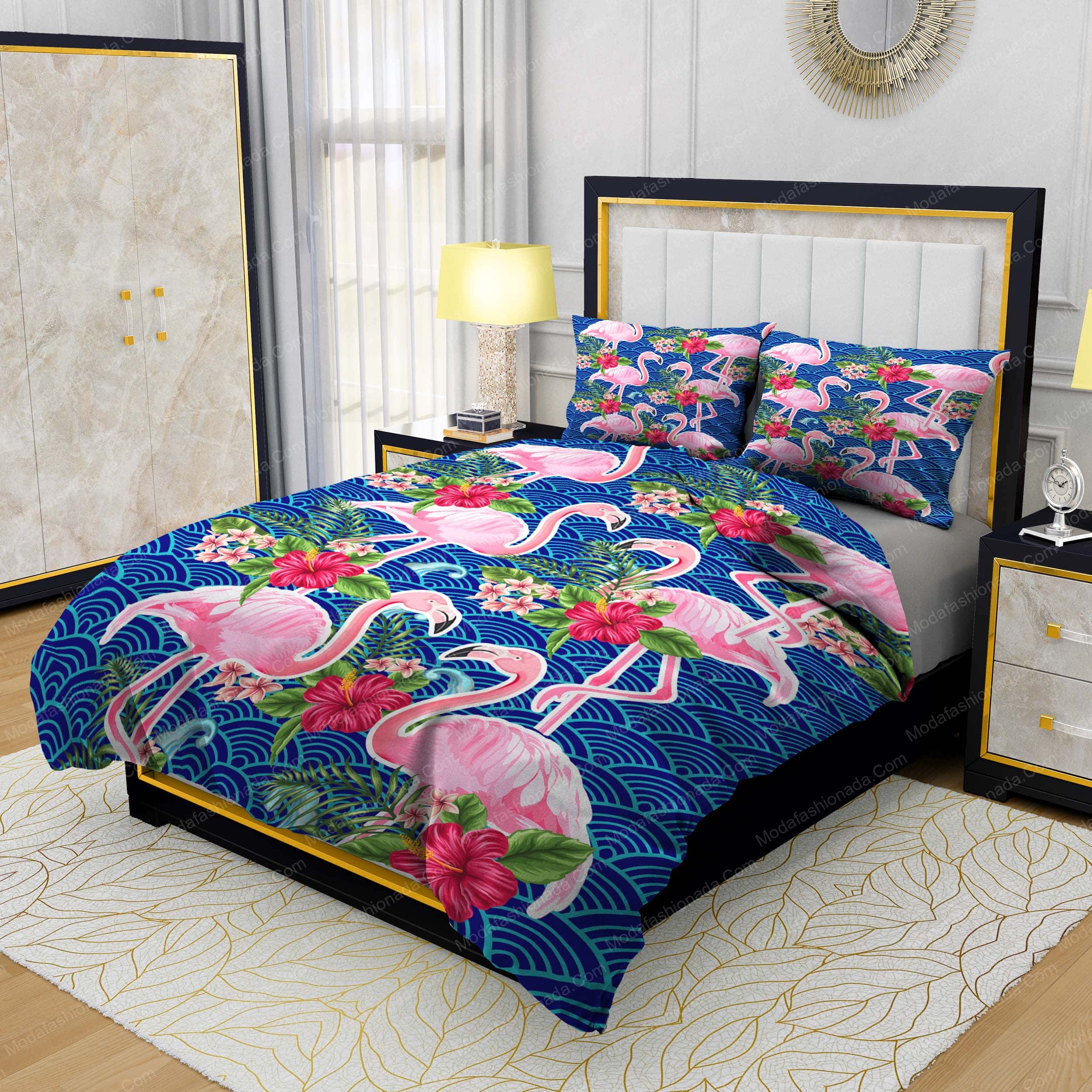 Flamingo Tropical Flowers Bedding Sets