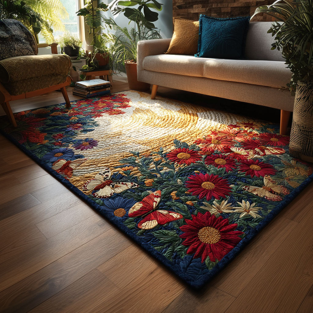 Floral Harmony Area Rug - Non-Slip Washable 3D Print Rug for Living Room & BedroomTVC2108325