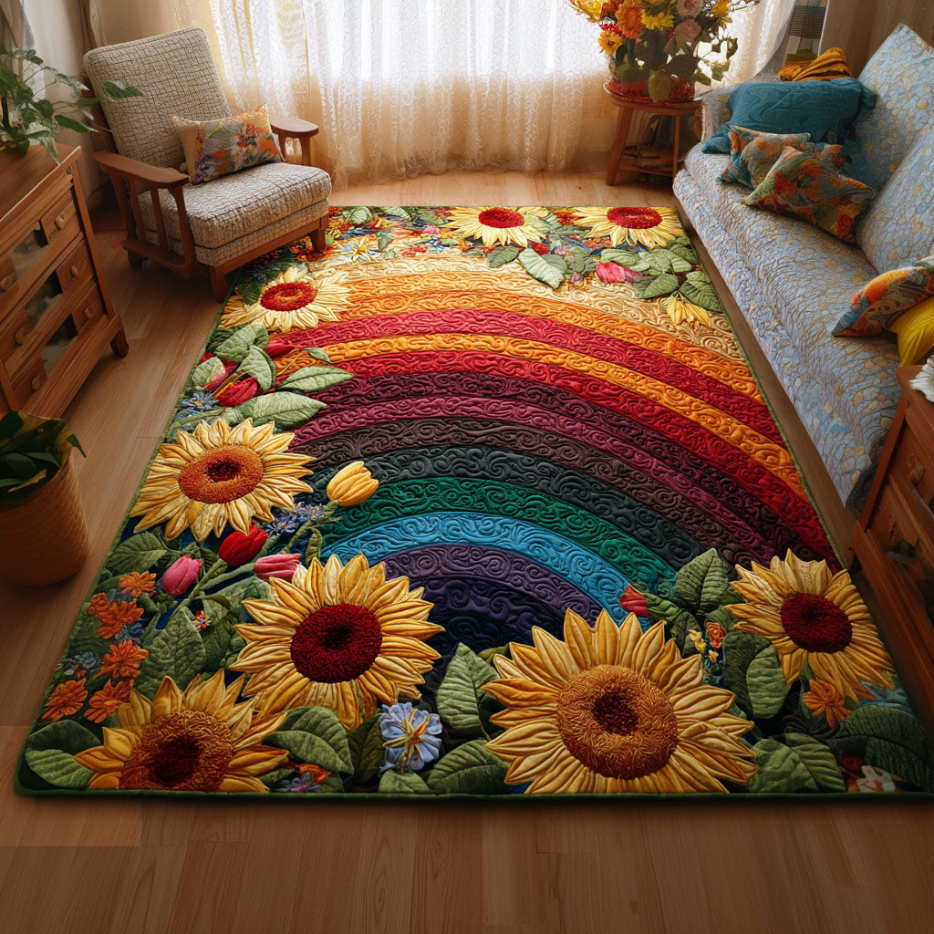 Floral Sunrise Landscape Area Rug - Non-Slip Washable 3D Print Rug for Living Room & BedroomTVC2108325