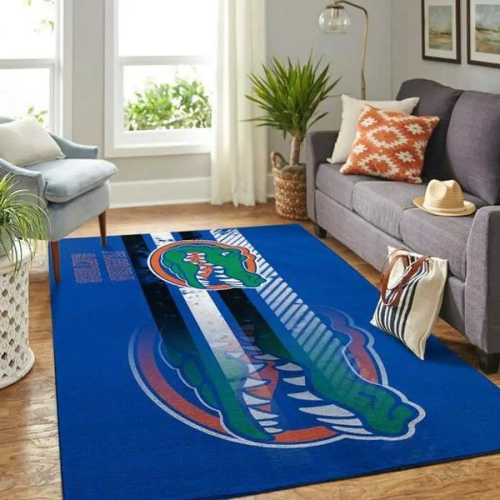 Florida Gators Rug - Area Ideal for Living Room Decor Blue and Green