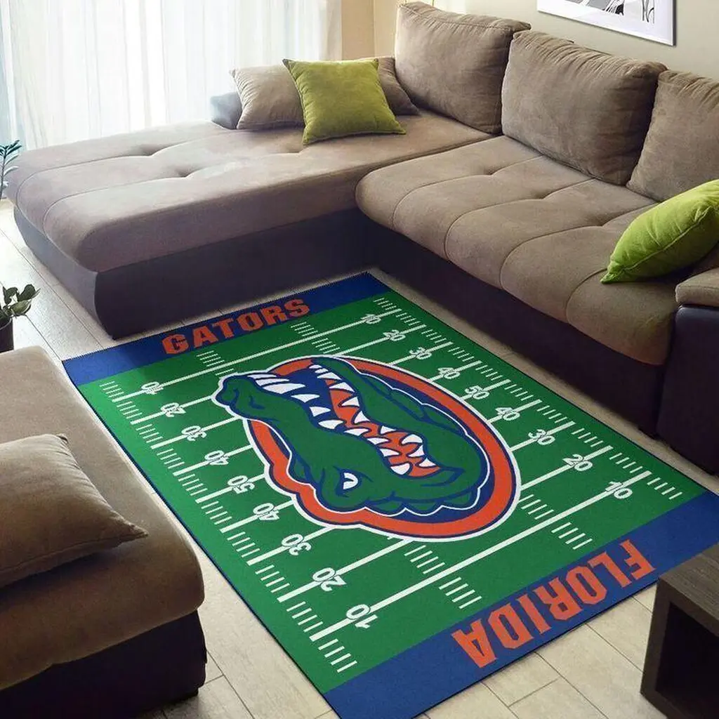 Florida Gators Rug - Football Area Team Carpet for Fans Blue and Green