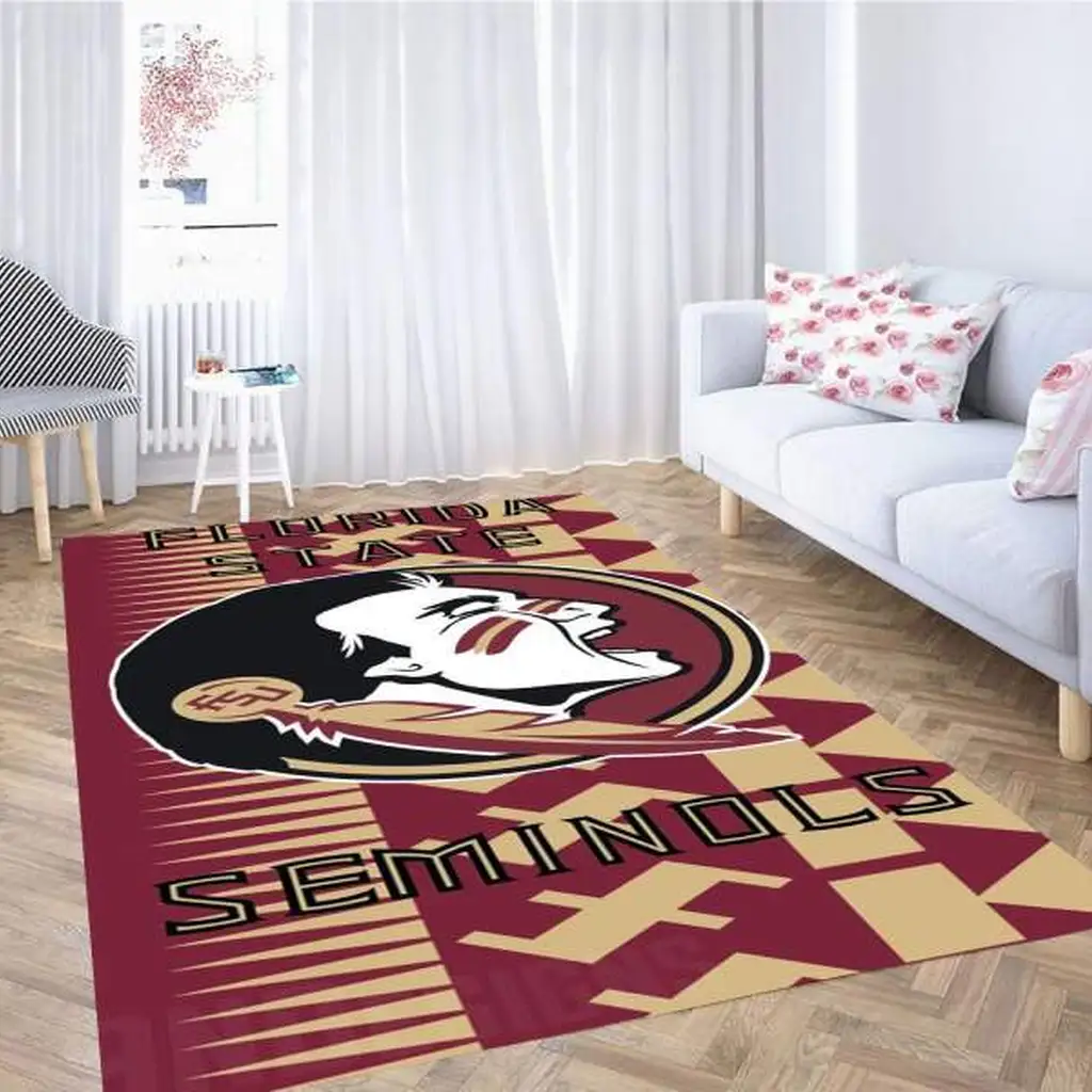 Florida State Seminoles Rug - Area for Living Room Beige and Burgundy