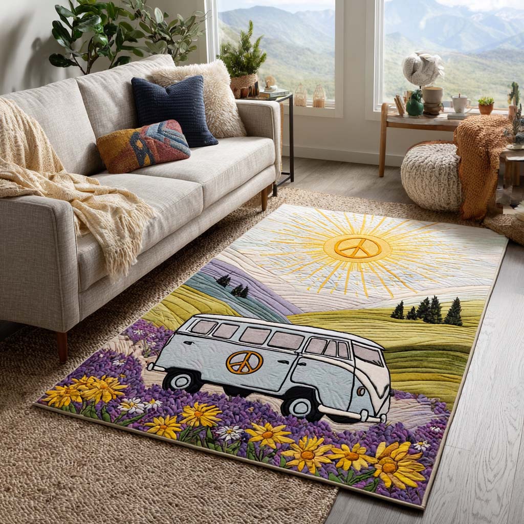 Flower Road Area Rug - Non-Slip Washable 3D Print Rug for Living Room & BedroomTVC2108325