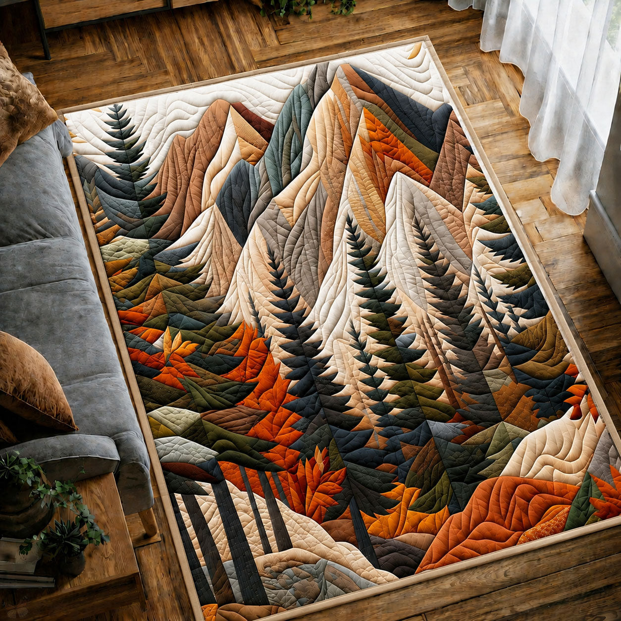 Forest Area Rug - Non-Slip Washable 3D Print Rug for Living Room & BedroomTVC2108417
