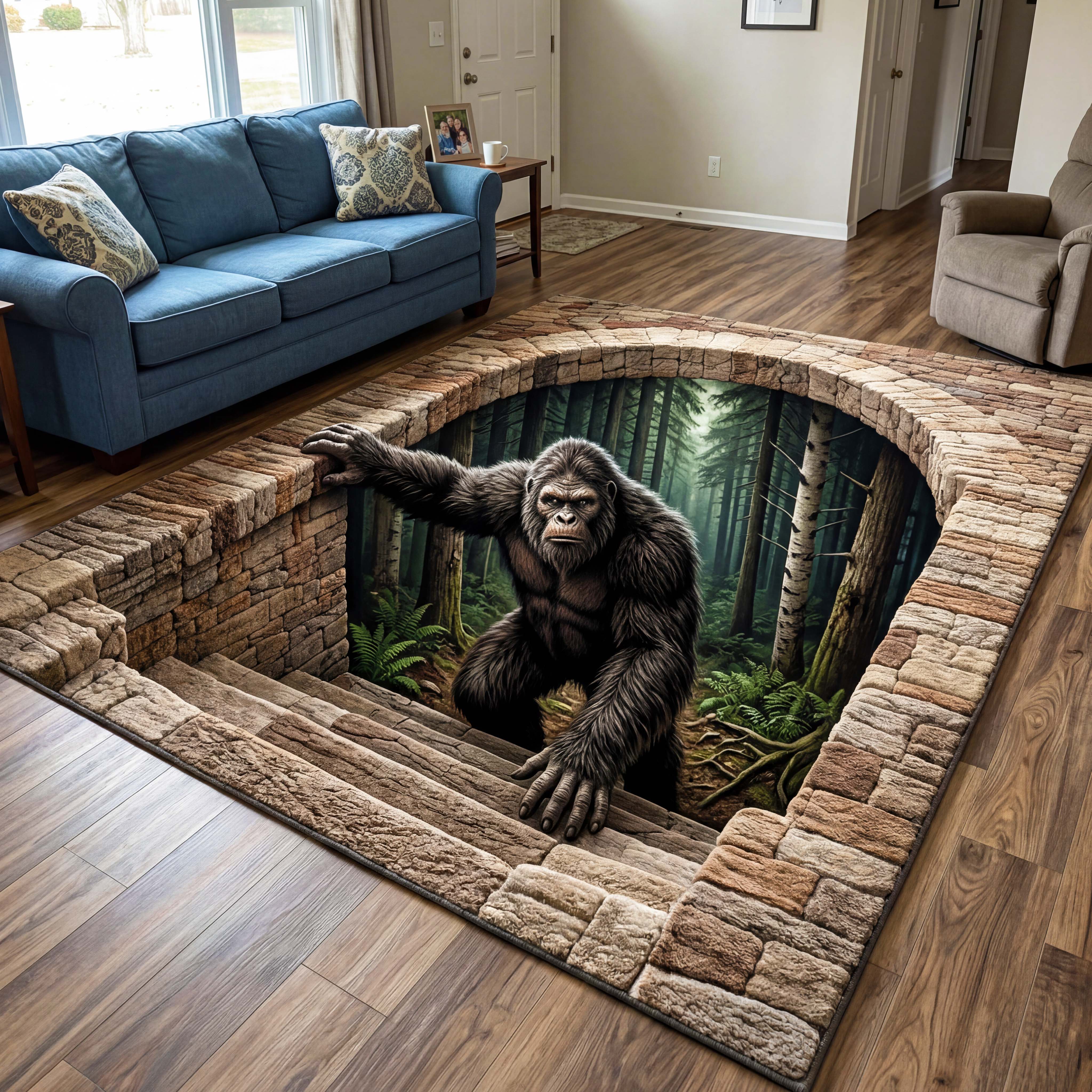 Forest Escape Area Rug - Non-Slip Washable 3D Print Rug for Living Room & BedroomTVC2108417