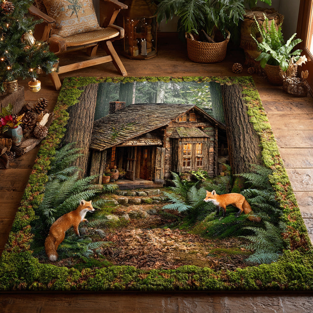 Forest Fox Area Rug - Non-Slip Washable 3D Print Rug for Living Room & BedroomTVC2108325