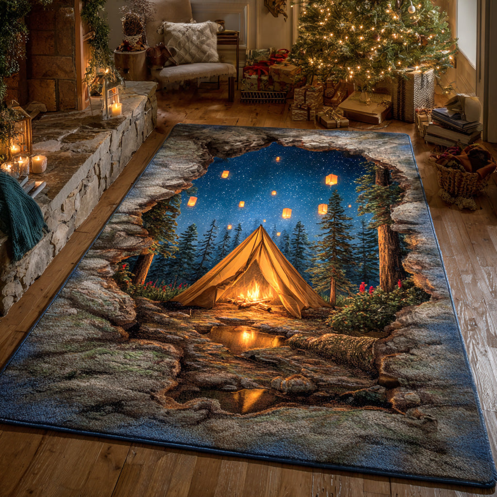 Forest Lantern Area Rug - Non-Slip Washable 3D Print Rug for Living Room & BedroomTVC2108325