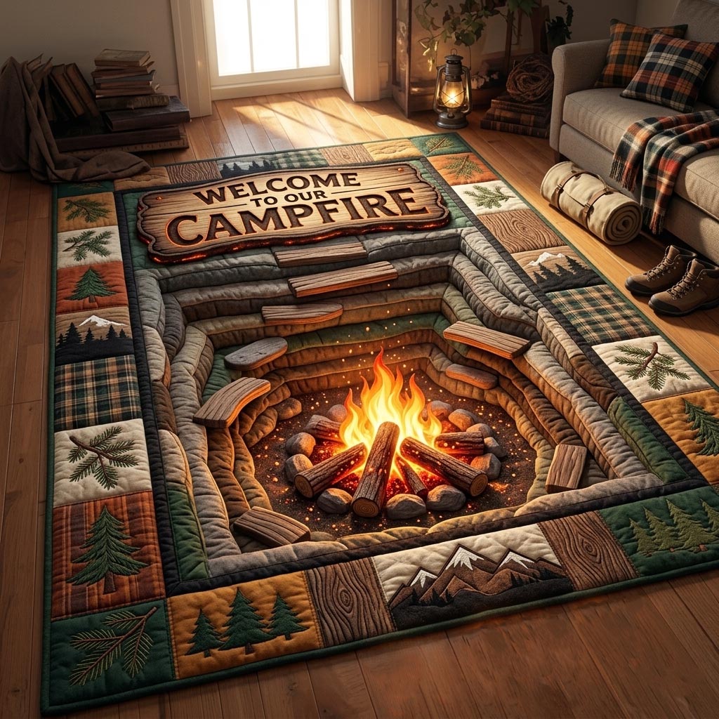 Forest Retreat Area Rug - Non-Slip Washable 3D Print Rug for Living Room & BedroomTVC2108417