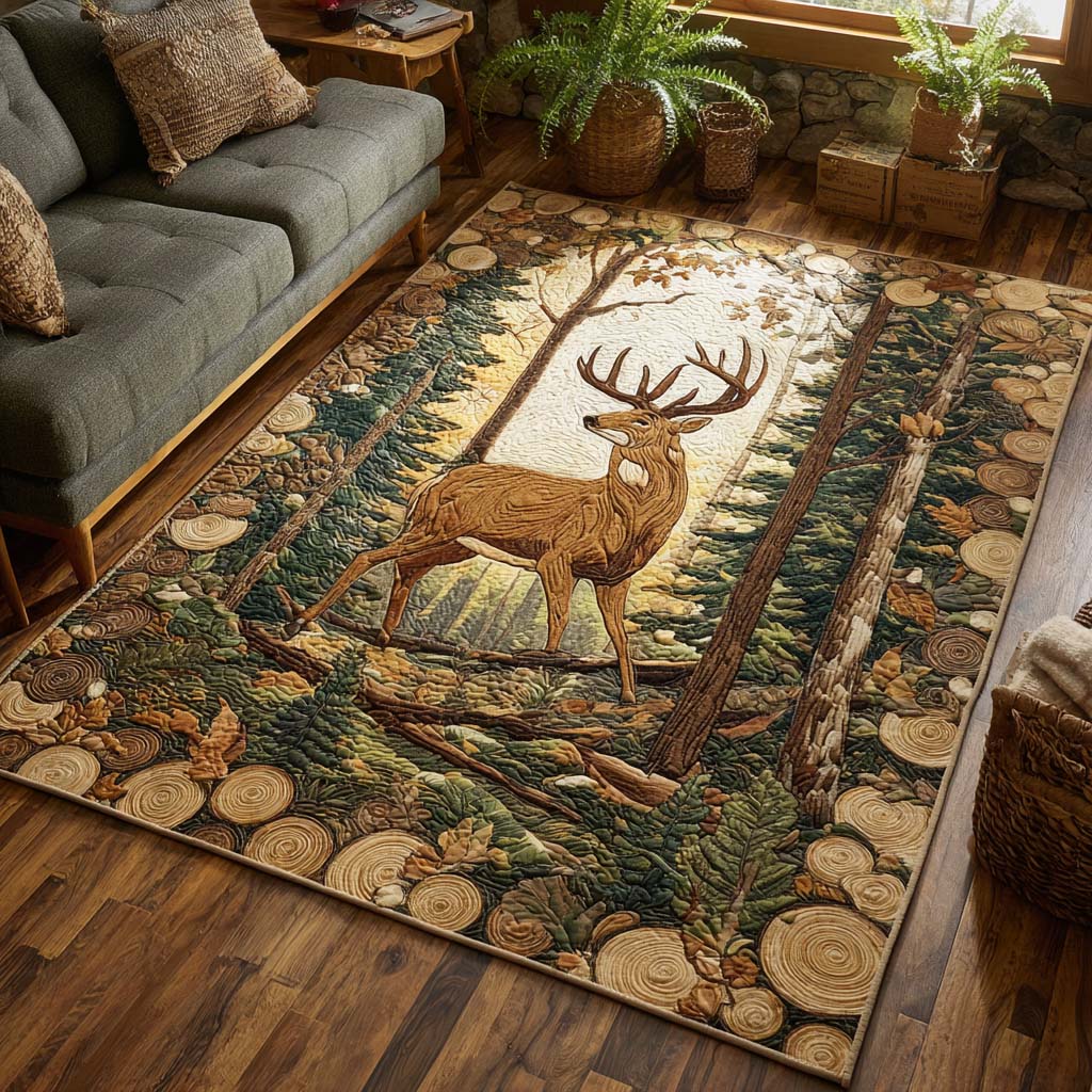 Forest Stag Area Rug - Non-Slip Washable 3D Print Rug for Living Room & BedroomTVC2108215