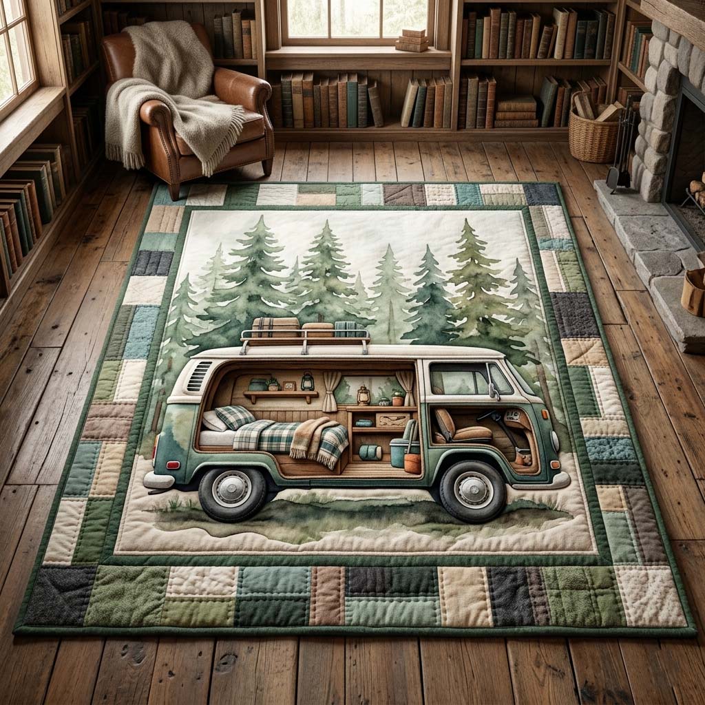 Forest Vanlife Area Rug - Non-Slip Washable 3D Print Rug for Living Room & BedroomTVC2108417