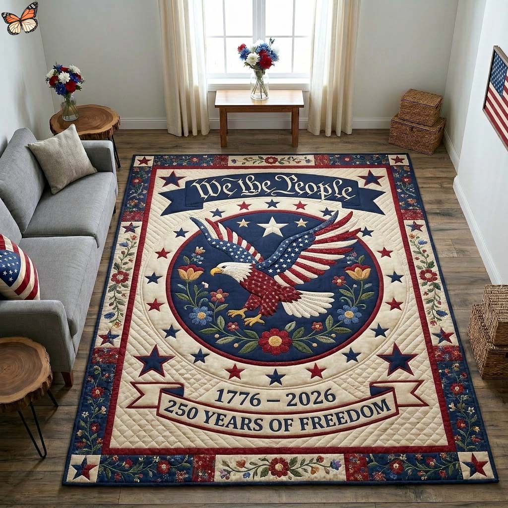 Freedom Flyer Area Rug - Non-Slip Washable 3D Print Rug for Living Room & BedroomTVC2108416