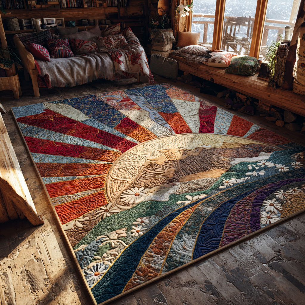 Freedom Mosaic Area Rug - Non-Slip Washable 3D Print Rug for Living Room & BedroomTVC2108215