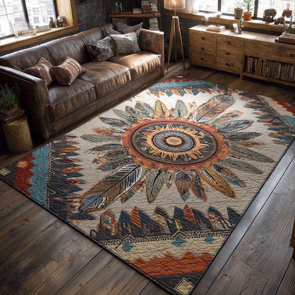 Frontier Feather Crest Area Rug - Non-Slip Washable 3D Print Rug for Living Room & BedroomTVC2108324