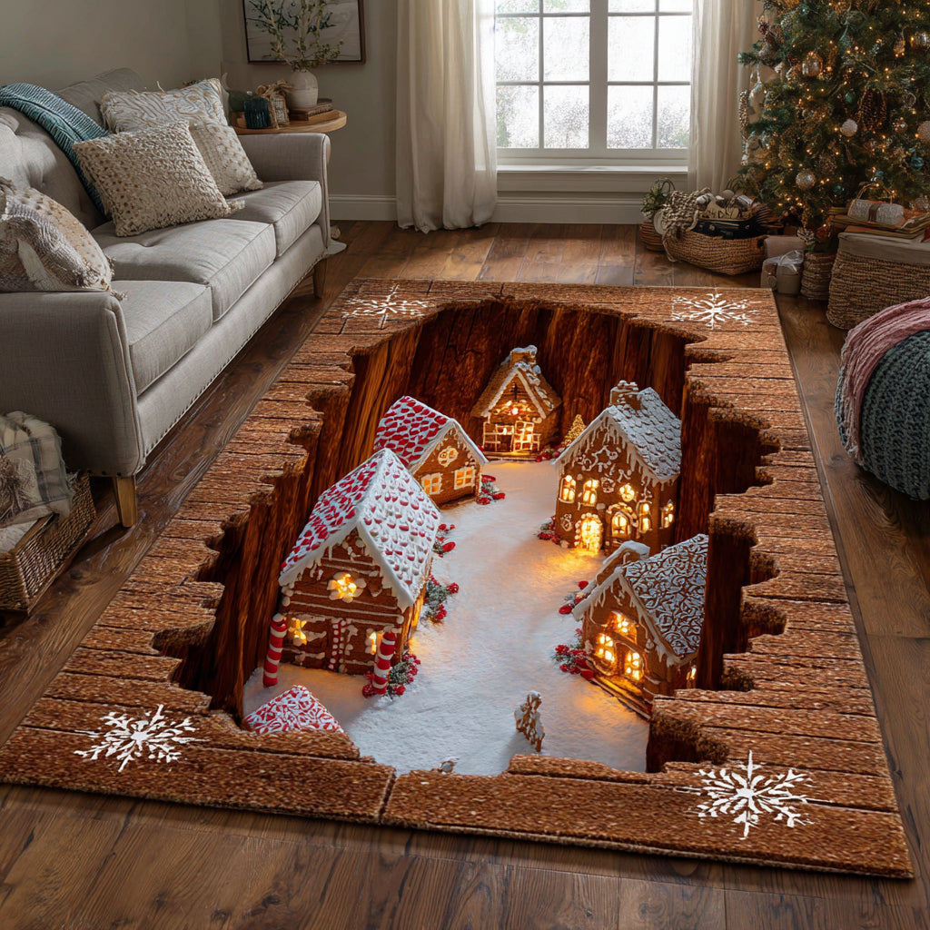 Frostlight Cave Area Rug - Non-Slip Washable 3D Print Rug for Living Room & BedroomTVC2108323