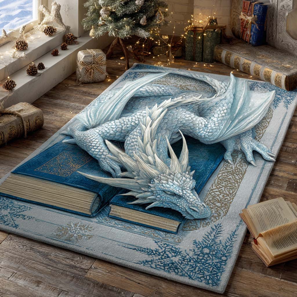 Frostwing Crystal Dragon Area Rug - Non-Slip Washable 3D Print Rug for Living Room & BedroomTVC2108323