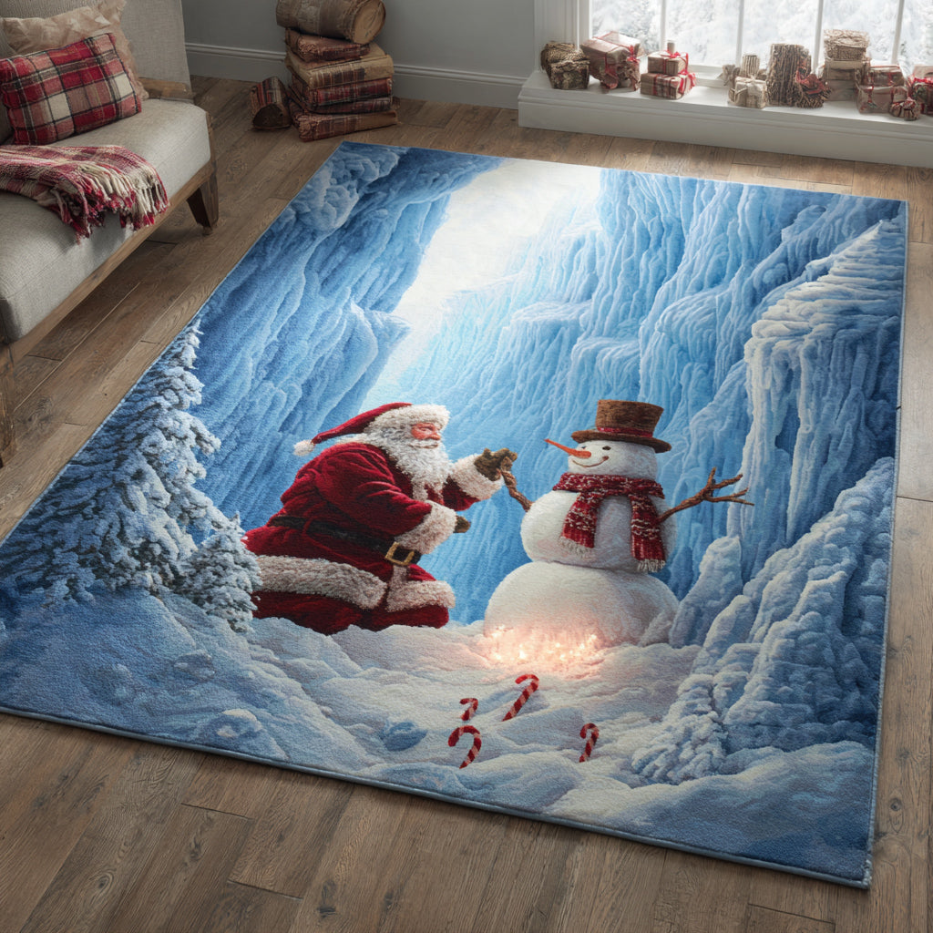 Frosty Snowmen Area Rug - Non-Slip Washable 3D Print Rug for Living Room & BedroomTVC2108323