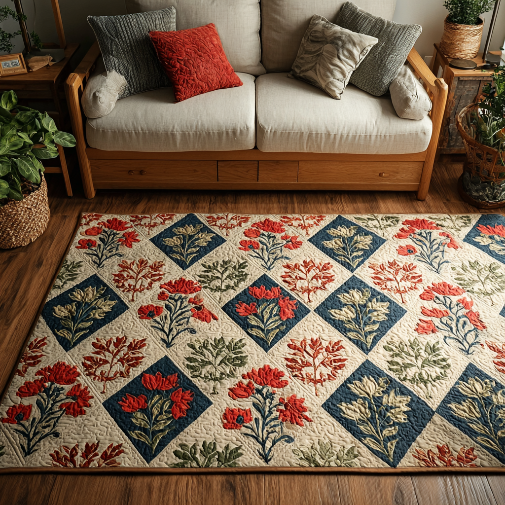 Garden Bliss Area Rug - Non-Slip Washable 3D Print Rug for Living Room & BedroomTVC2108322