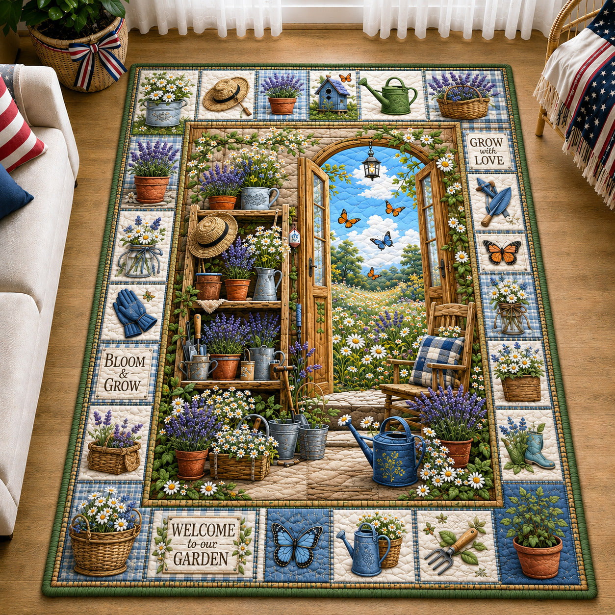 Garden Escape Area Rug - Non-Slip Washable 3D Print Rug for Living Room & BedroomTVC2108416