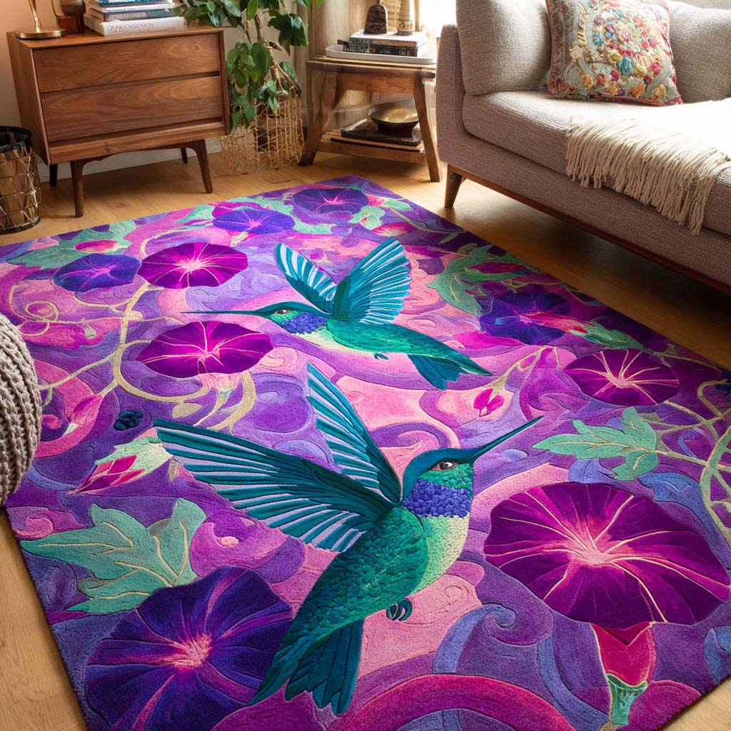 Garden Hummingbird Cardinal Area Rug - Non-Slip Washable 3D Print Rug for Living Room & BedroomTVC2108321