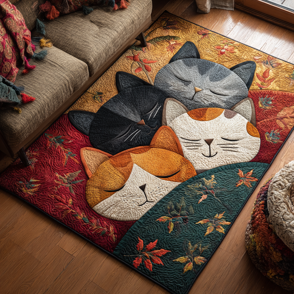 Gentle Cat Area Rug - Non-Slip Washable 3D Print Rug for Living Room & BedroomTVC2108321