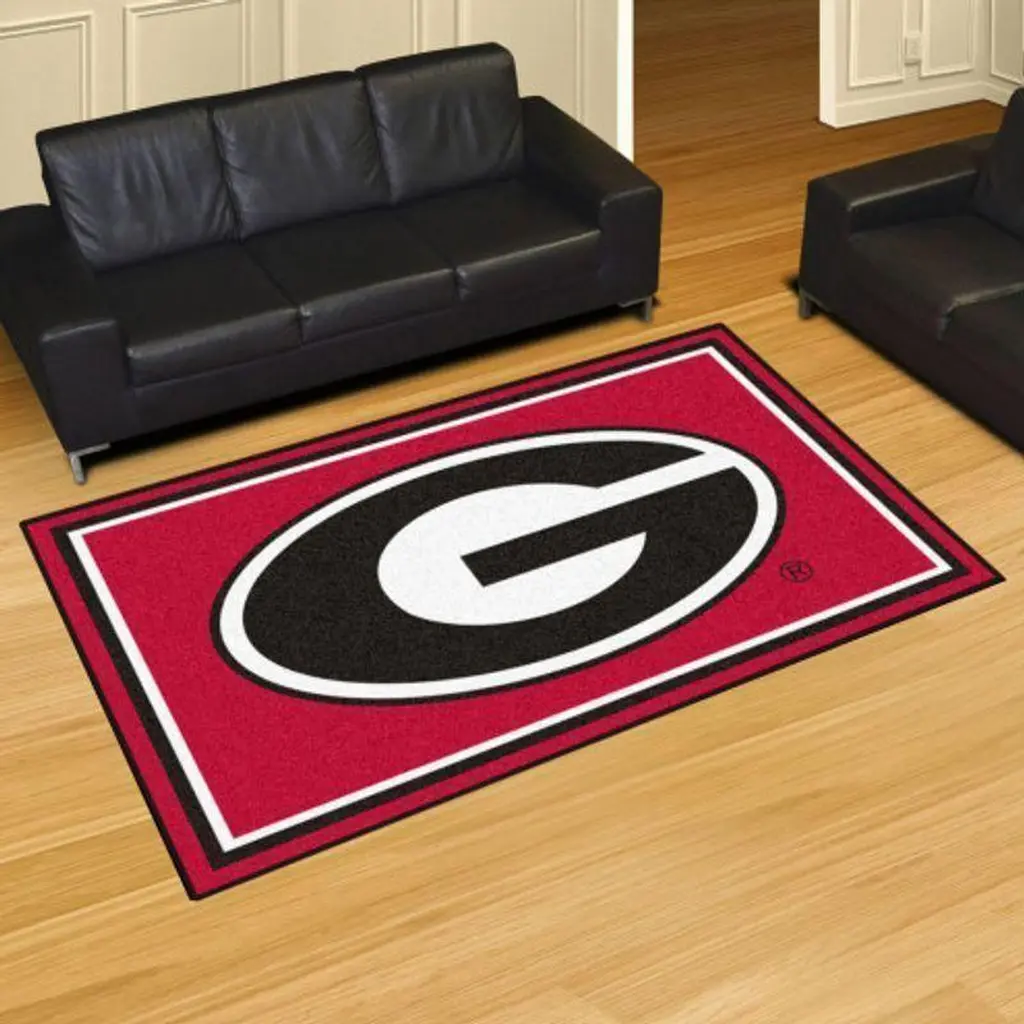 Georgia Bulldogs Rug - for Living Room Bedroom Floor Mat Black and Red