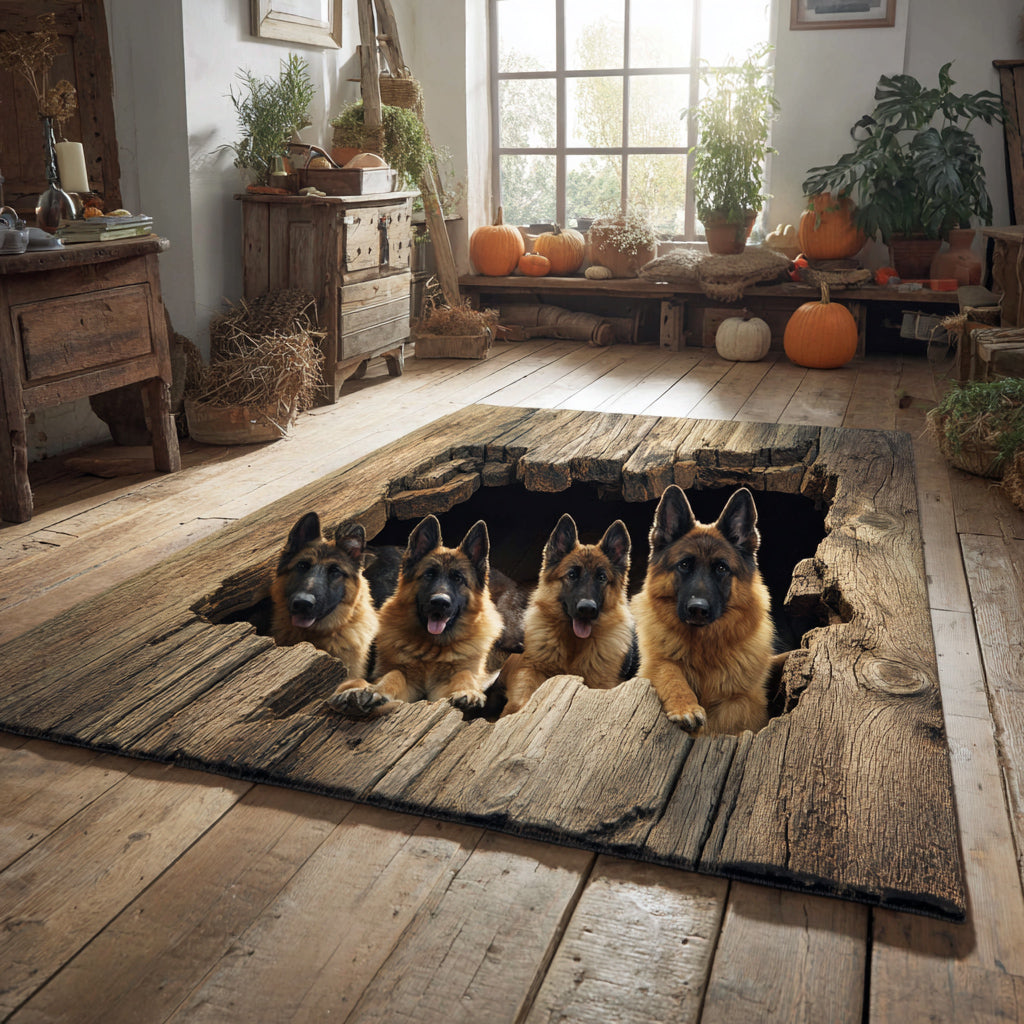 German Shepherd Warmth Area Rug - Non-Slip Washable 3D Print Rug for Living Room & BedroomTVC2108320