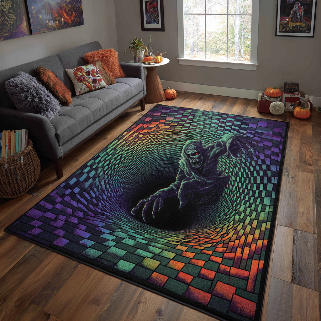 Ghost Awaken Halloween Area Rug - Non-Slip Washable 3D Print Rug for Living Room & BedroomTVC2108320