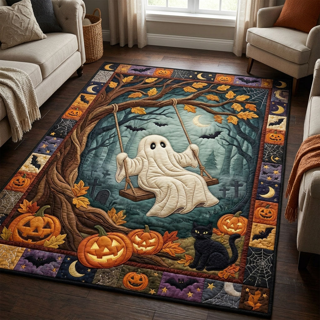 Ghost On Swing Halloween Area Rug - Non-Slip Washable 3D Print Rug for Living Room & BedroomTVC2108415
