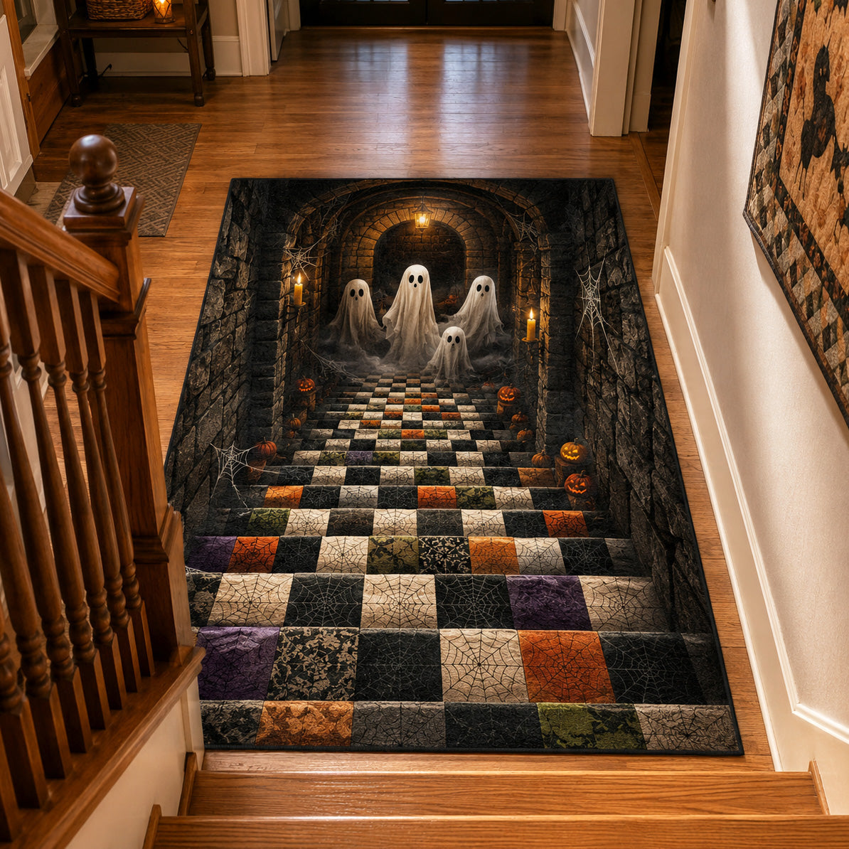 Ghost Passage Halloween Area Rug - Non-Slip Washable 3D Print Rug for Living Room & BedroomTVC2108320