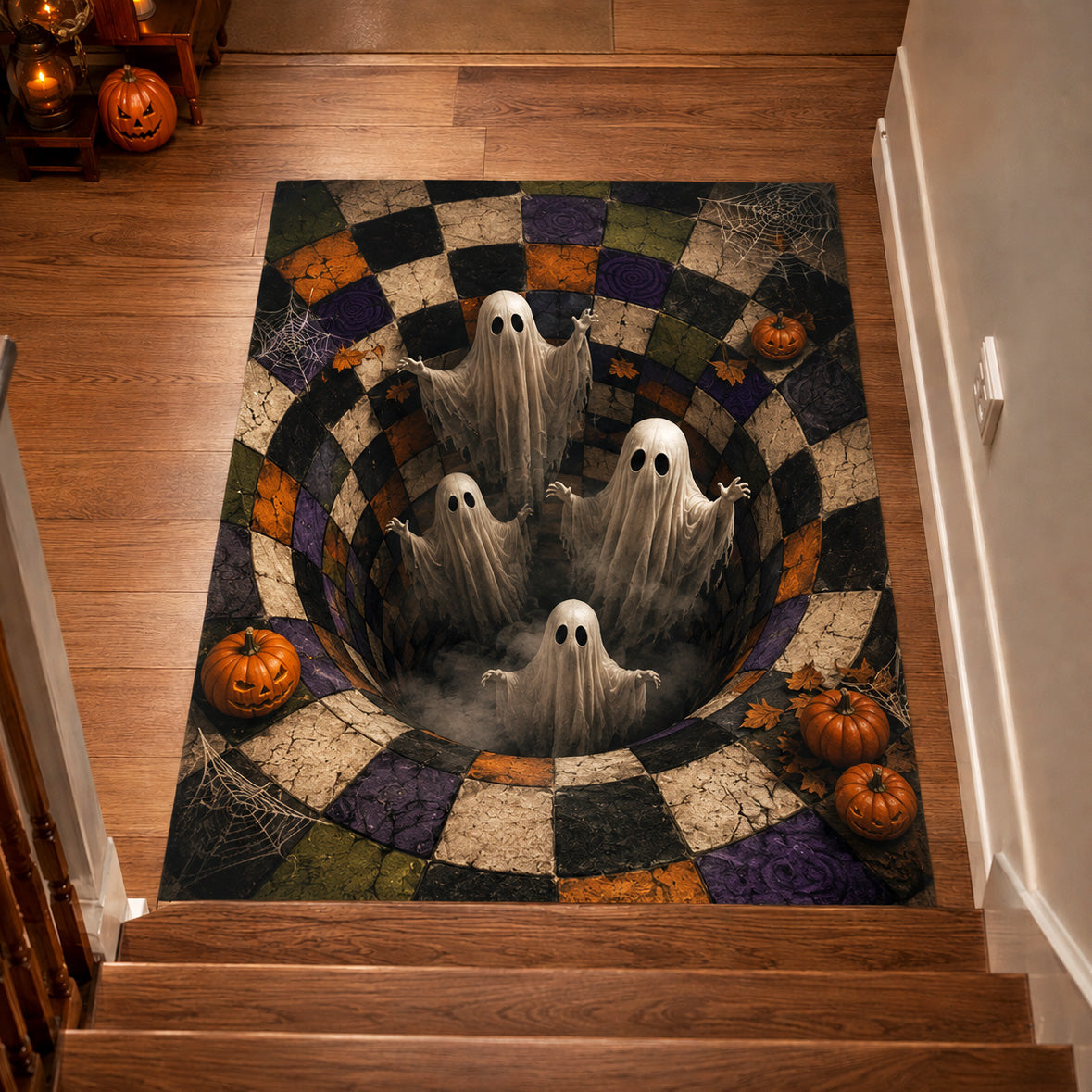 Ghost Vortex Halloween Area Rug - Non-Slip Washable 3D Print Rug for Living Room & BedroomTVC2108320
