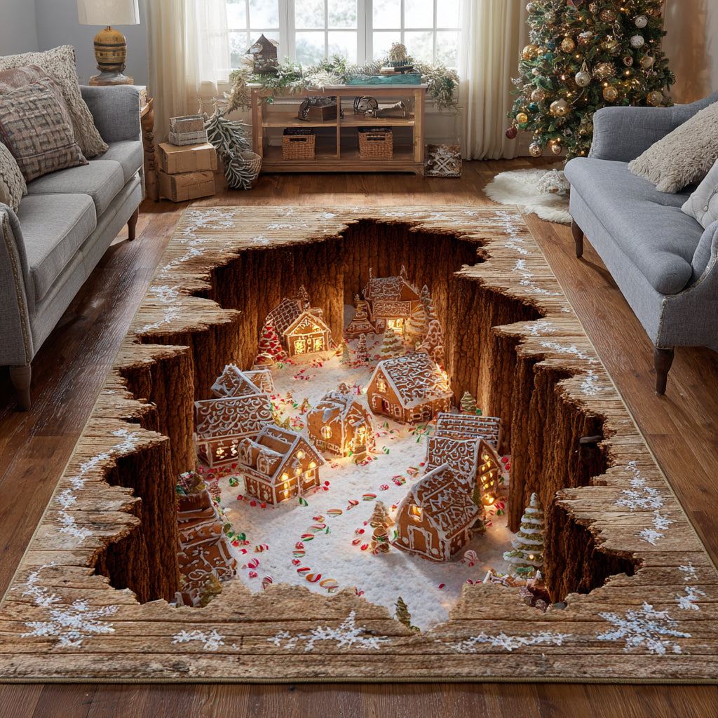 Ginger Glow Area Rug - Non-Slip Washable 3D Print Rug for Living Room & BedroomTVC2108319