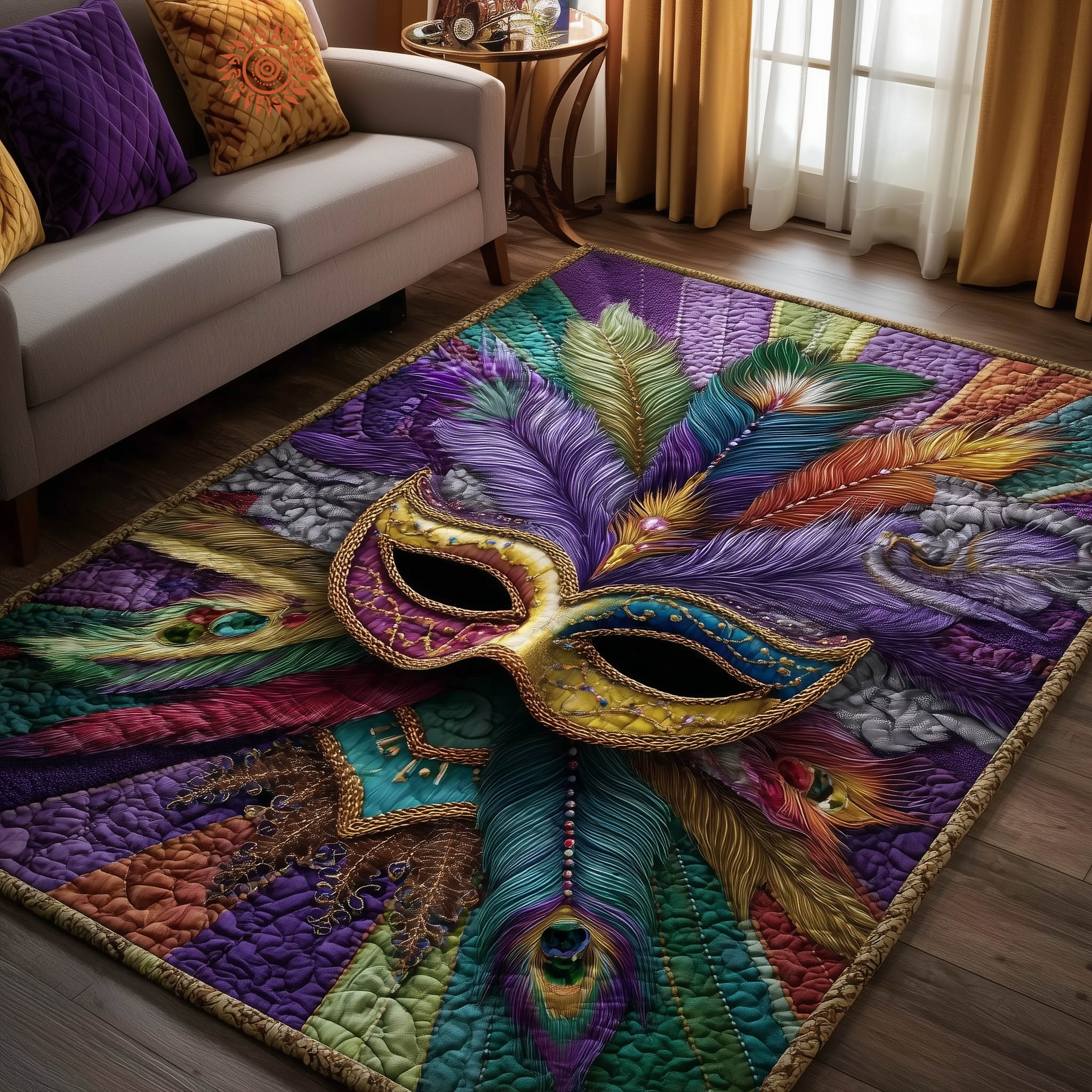 Glamour Carnival Area Rug - Non-Slip Washable 3D Print Rug for Living Room & BedroomTVC2108415