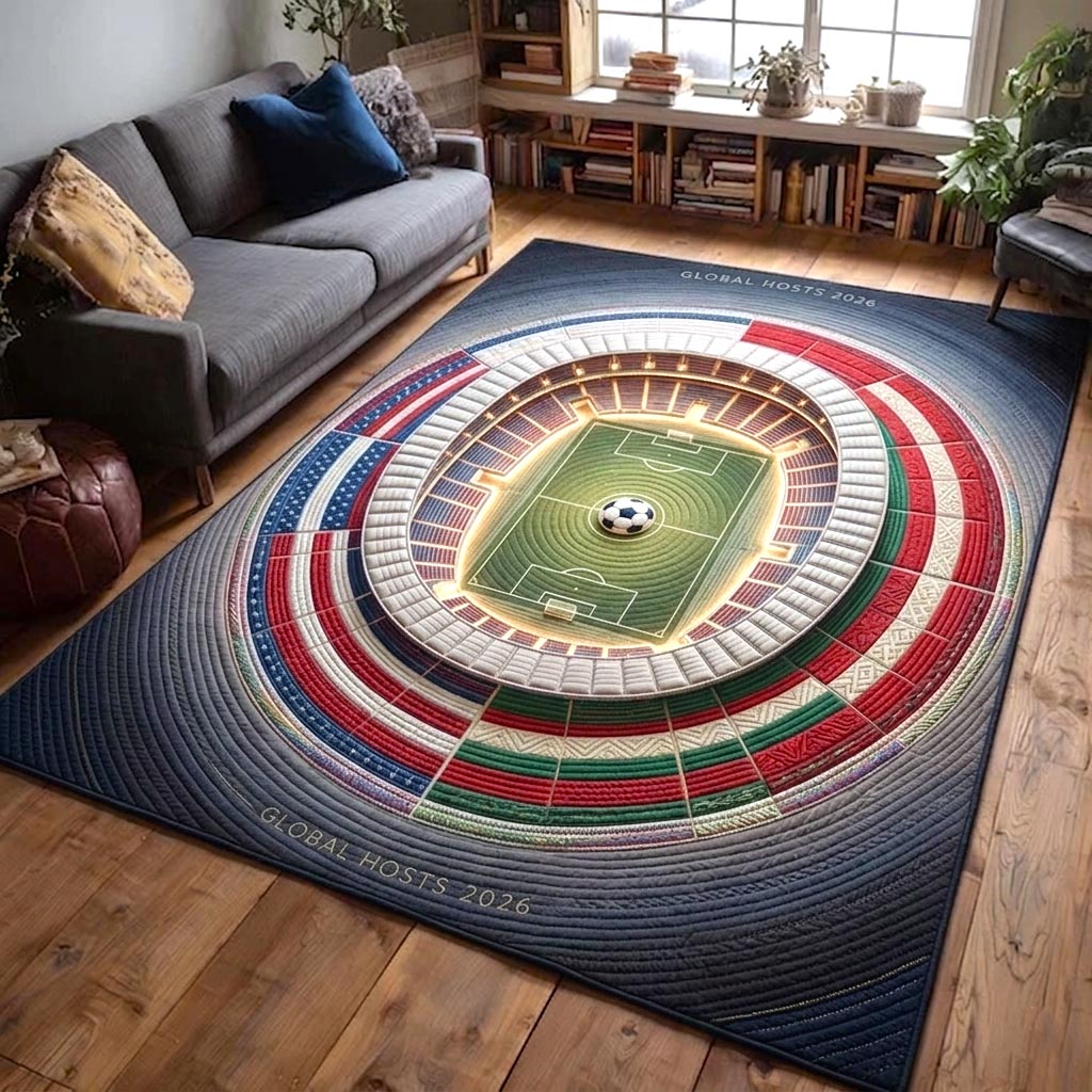 Global Match Area Rug - Non-Slip Washable 3D Print Rug for Living Room & BedroomTVC2108236