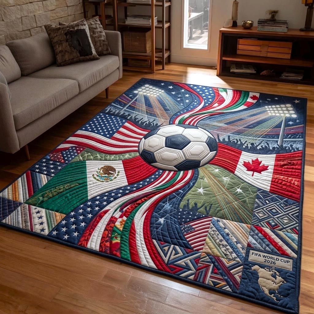 Global Match Area Rug - Non-Slip Washable 3D Print Rug for Living Room & BedroomTVC2108415