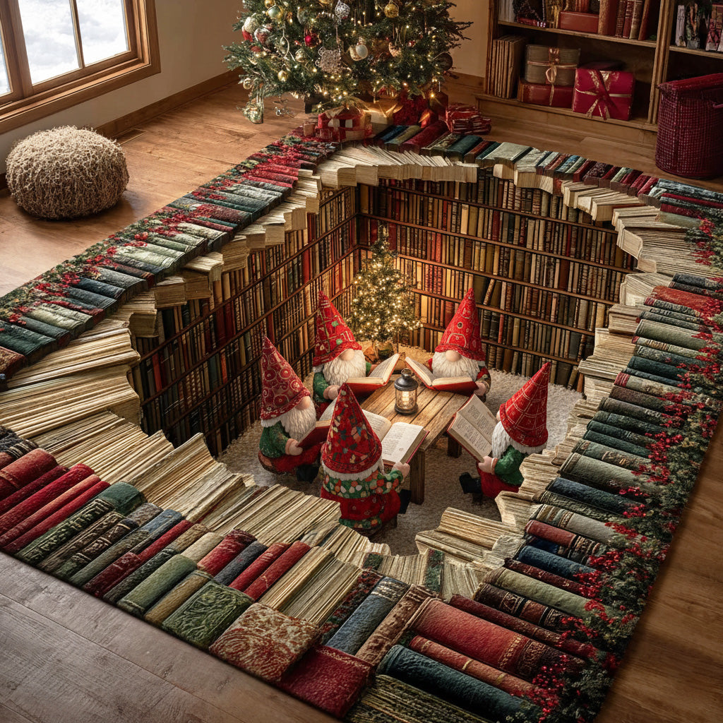 Gnome Reads Area Rug - Non-Slip Washable 3D Print Rug for Living Room & BedroomTVC2108319