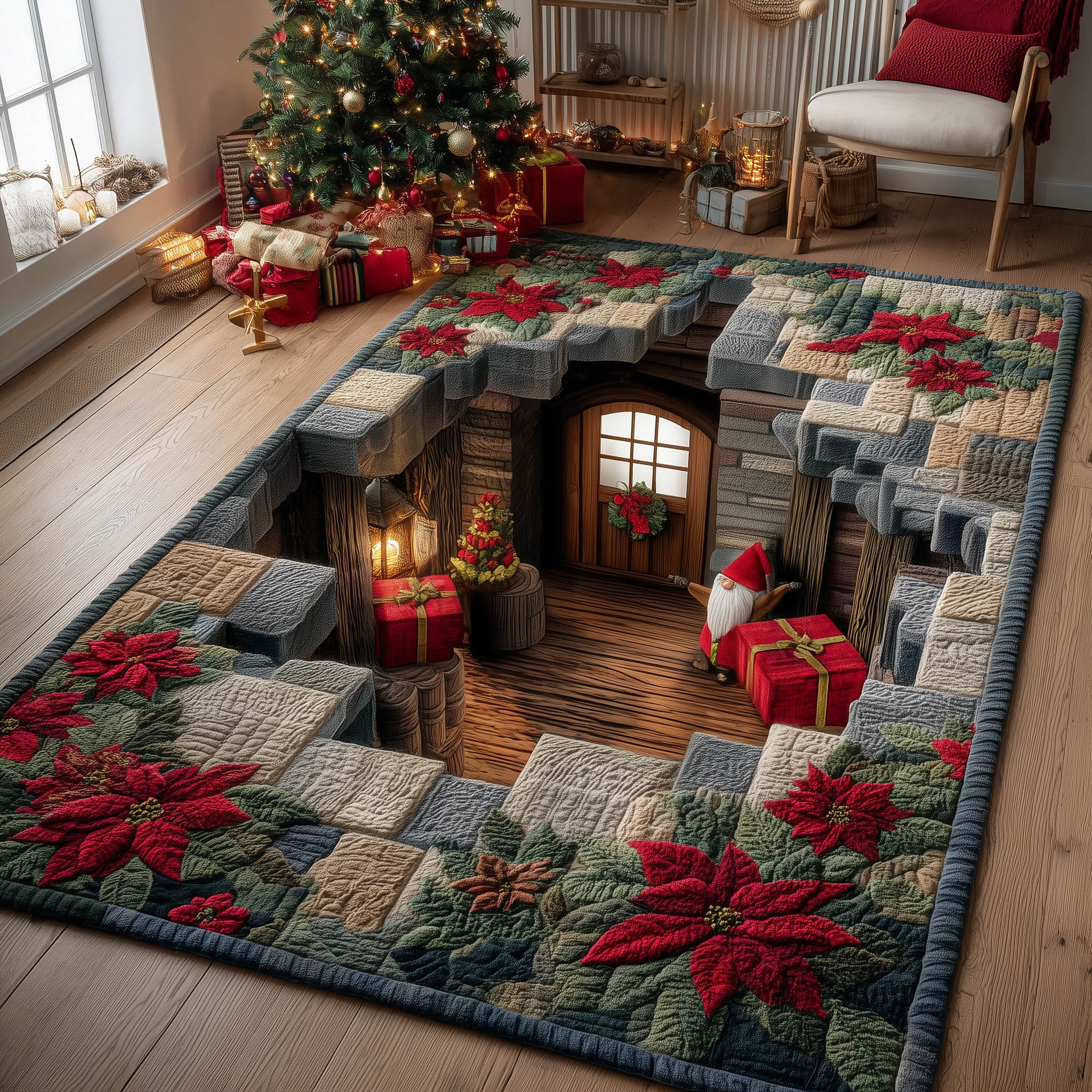 Gnome Secret Chamber Area Rug - Non-Slip Washable 3D Print Rug for Living Room & BedroomTVC2108415