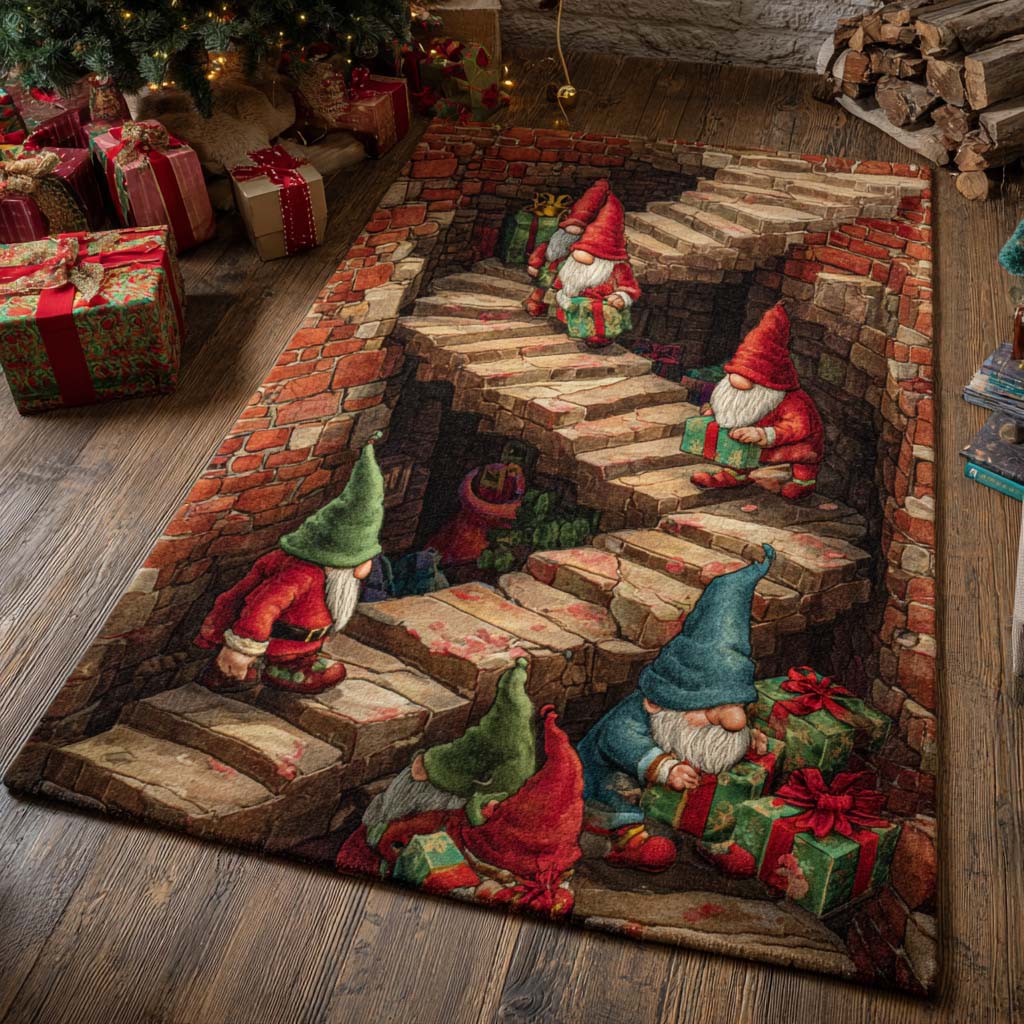 Gnome Stairs Area Rug - Non-Slip Washable 3D Print Rug for Living Room & BedroomTVC2108319