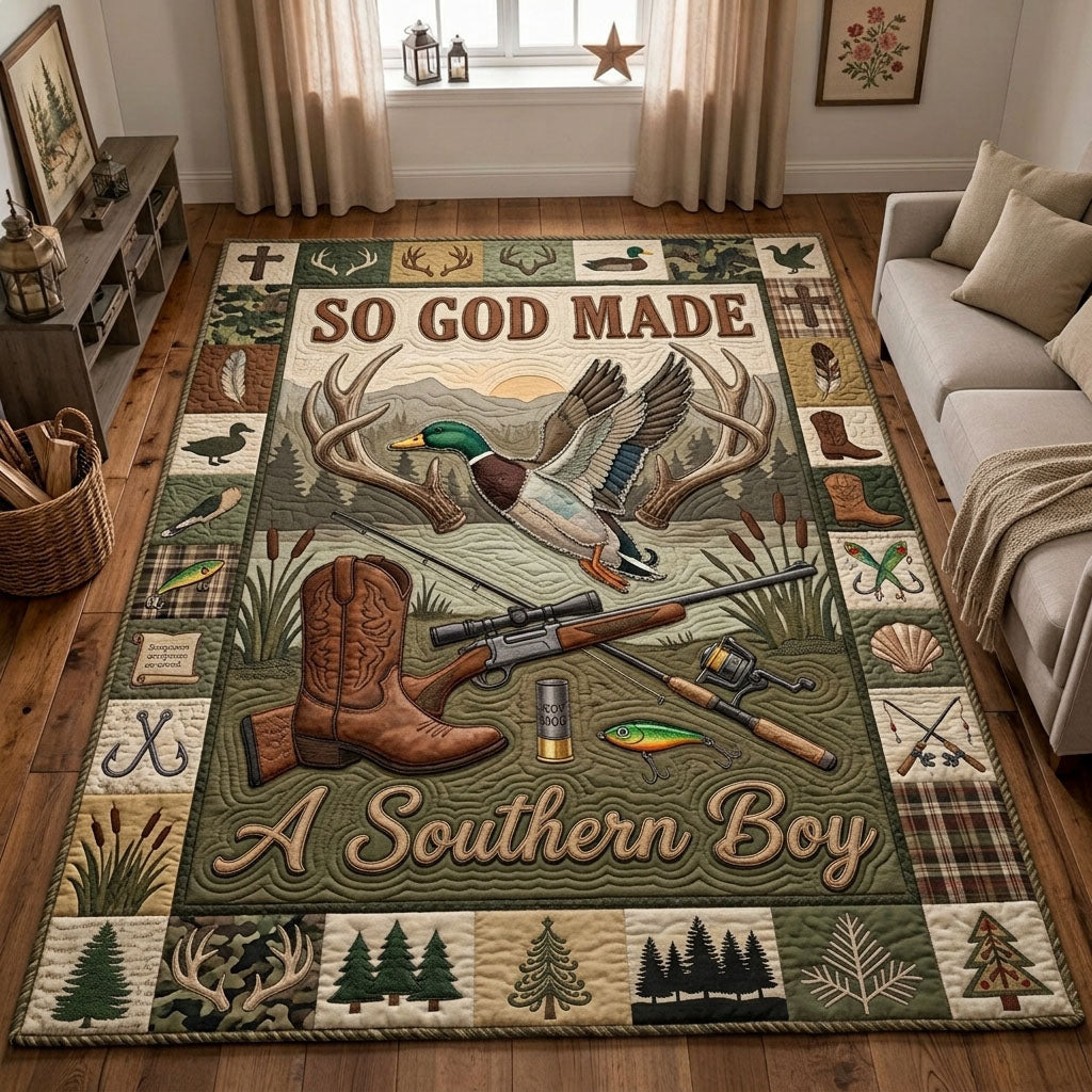 God Made A Southern Boy Area Rug - Non-Slip Washable 3D Print Rug for Living Room & BedroomTVC2108415