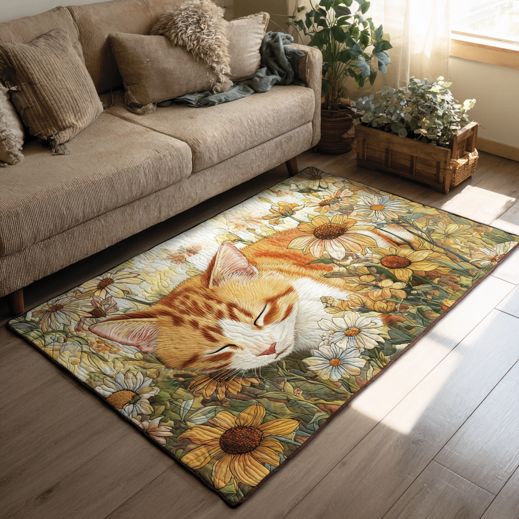 Golden Cat Area Rug - Non-Slip Washable 3D Print Rug for Living Room & BedroomTVC2108319