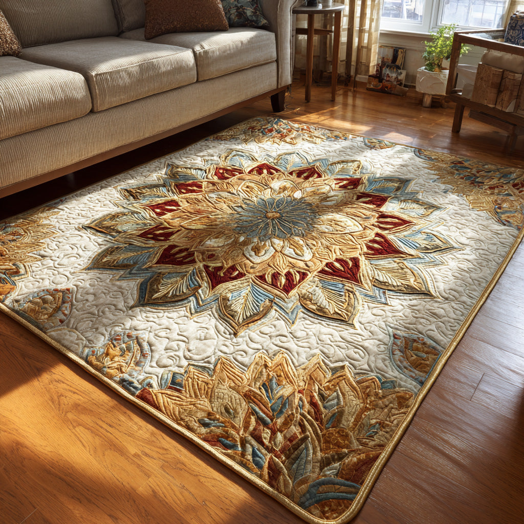 Golden Crest Area Rug - Non-Slip Washable 3D Print Rug for Living Room & BedroomTVC2108319