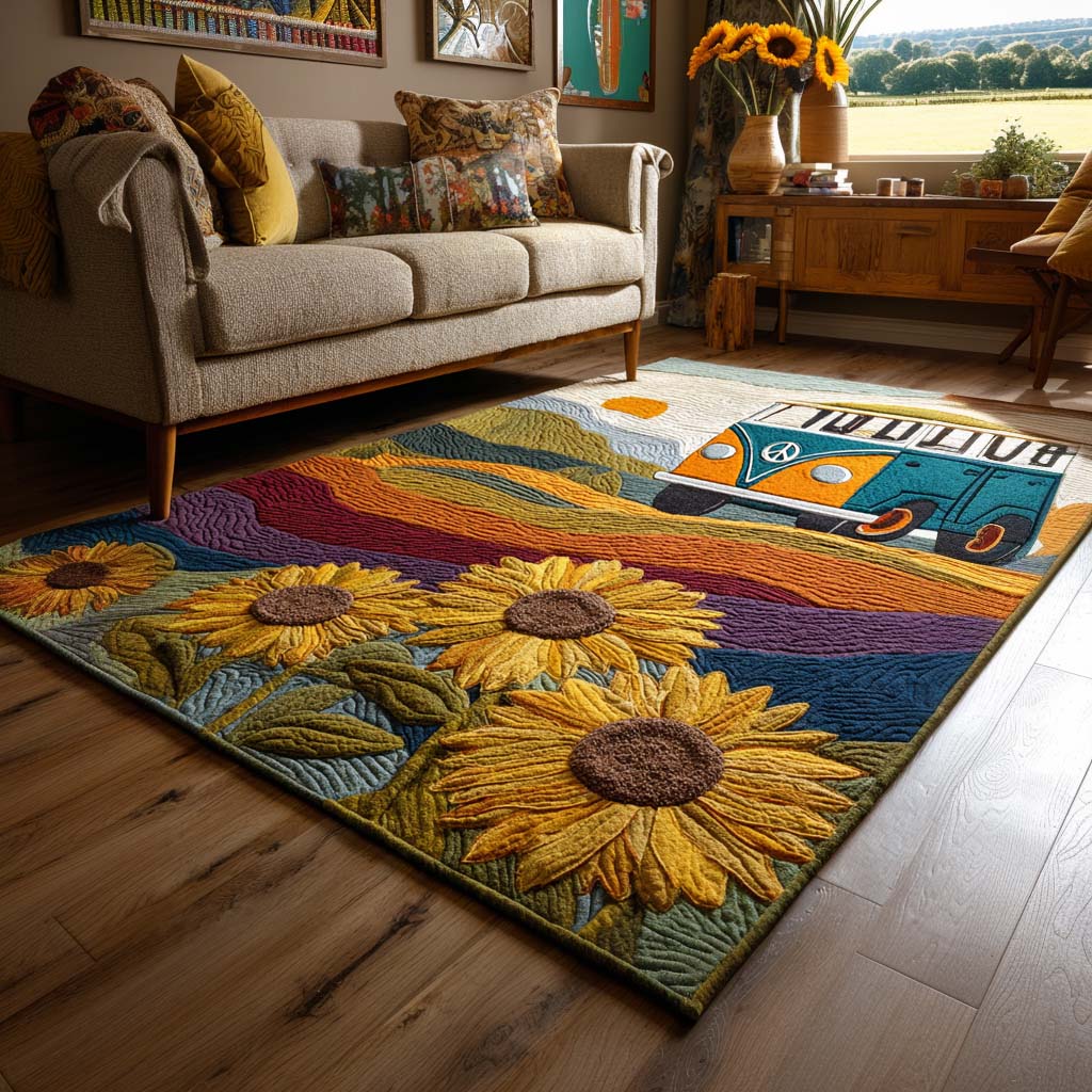 Golden Fields Area Rug - Non-Slip Washable 3D Print Rug for Living Room & BedroomTVC2108318