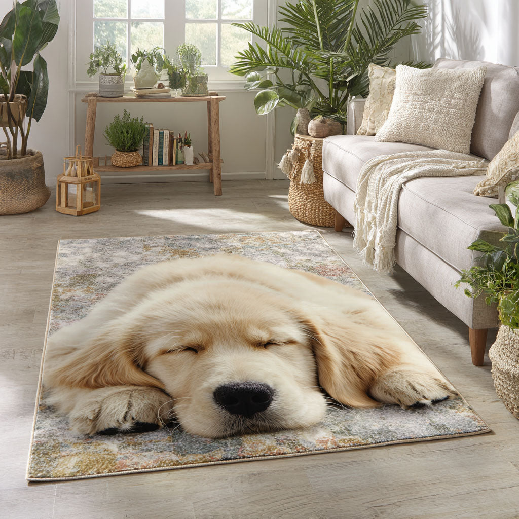 Golden Glow Nap Area Rug - Non-Slip Washable 3D Print Rug for Living Room & BedroomTVC2108318