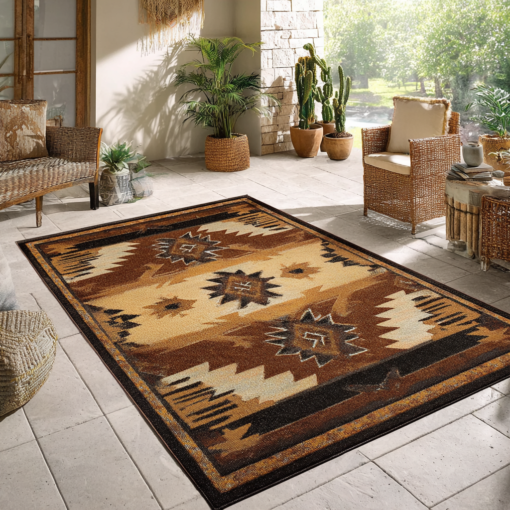 Golden Horizon Area Rug - Non-Slip Washable 3D Print Rug for Living Room & BedroomTVC2108215