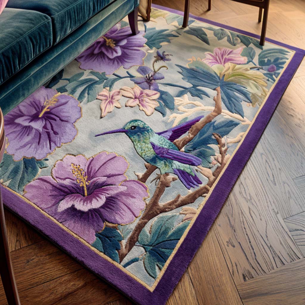 Golden Hummingbird Cardinal Area Rug - Non-Slip Washable 3D Print Rug for Living Room & BedroomTVC2108318