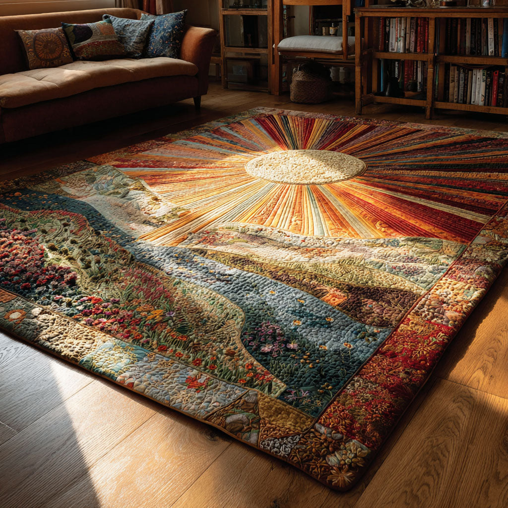 Golden Light Area Rug - Non-Slip Washable 3D Print Rug for Living Room & BedroomTVC2108318