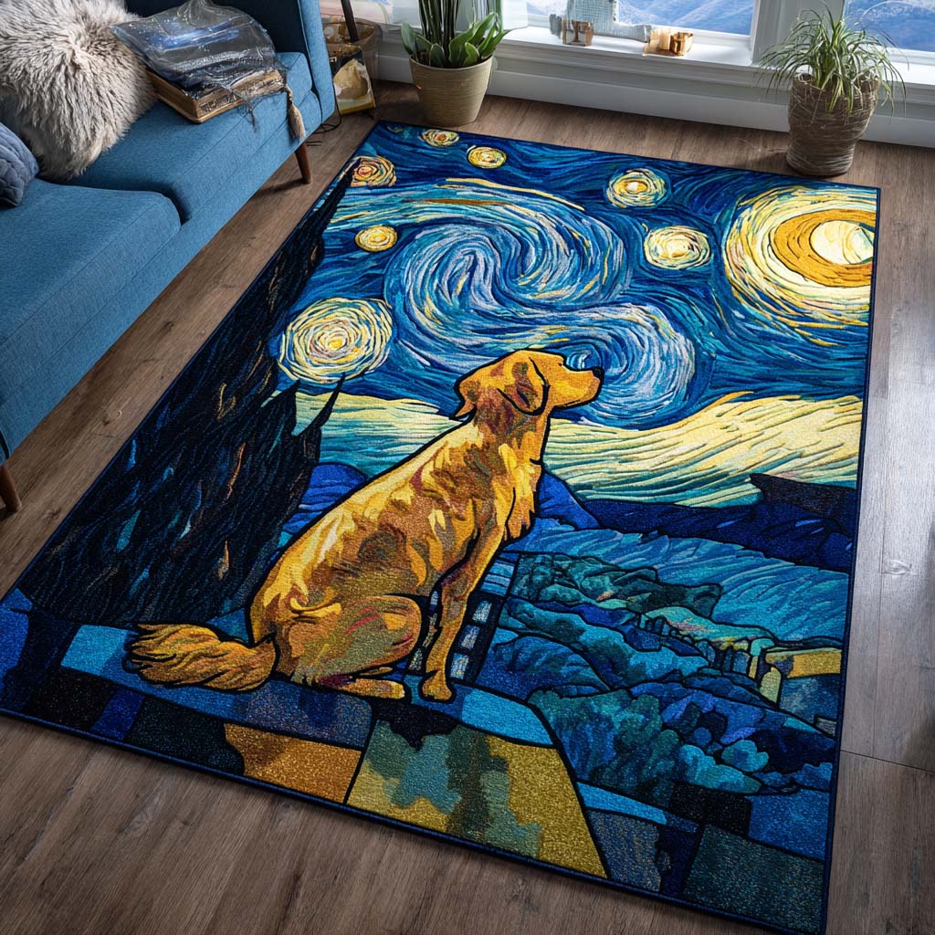 Golden Night Area Rug - Non-Slip Washable 3D Print Rug for Living Room & BedroomTVC2108318