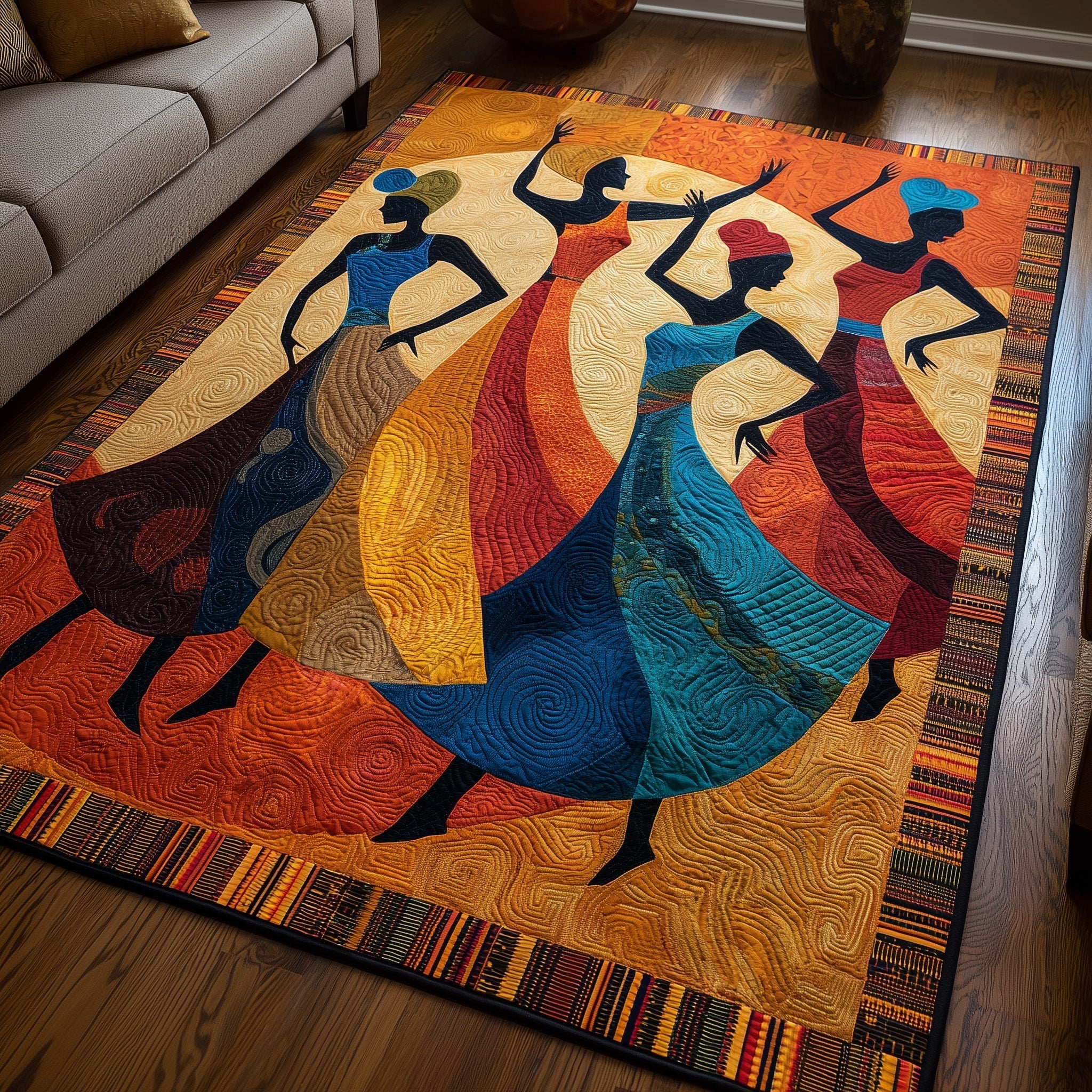 Golden Queens Area Rug - Non-Slip Washable 3D Print Rug for Living Room & BedroomTVC2108413
